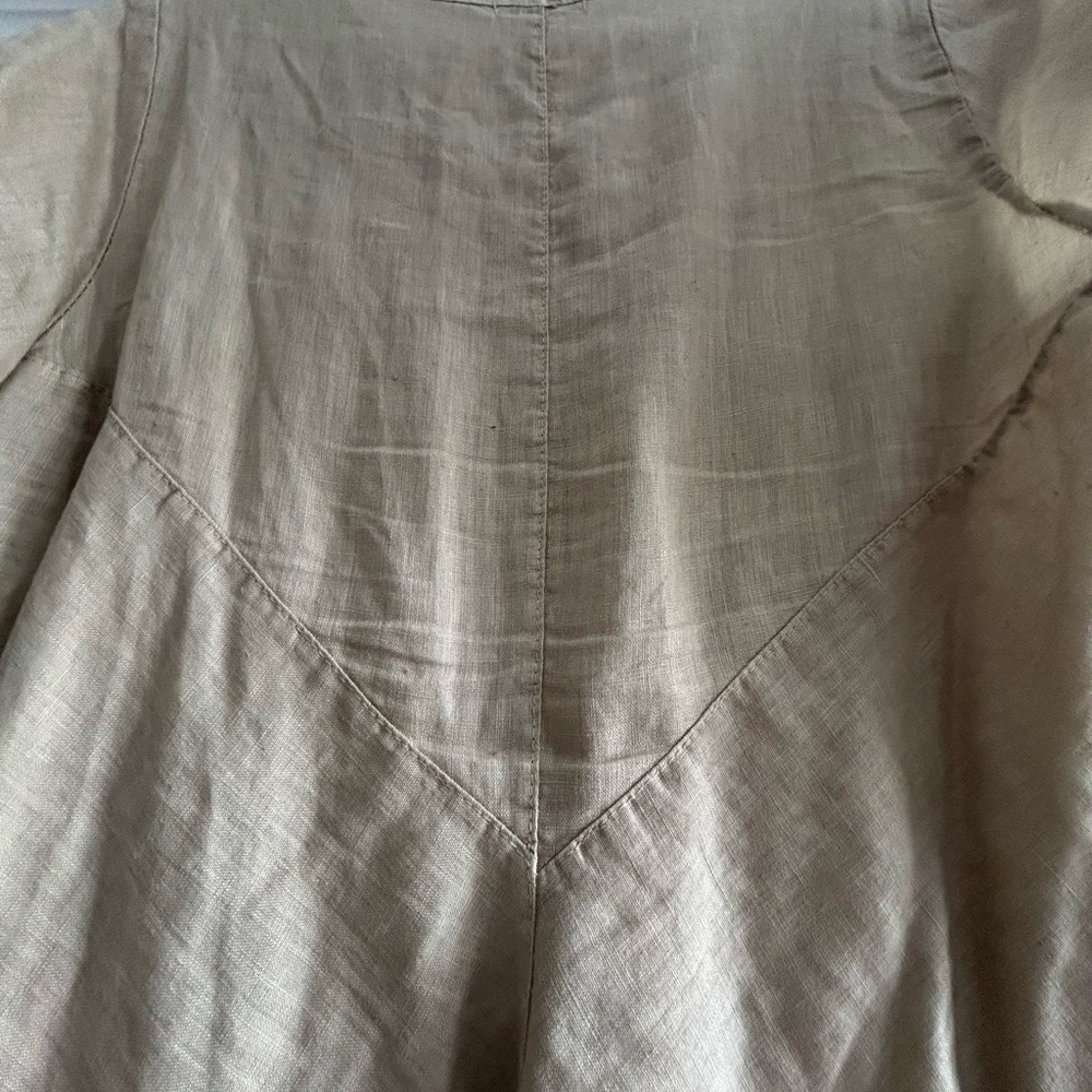 Elegant Beige Linen Women's Top/Dress - Picture 4 of 6